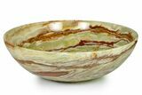 Polished Green Banded Calcite Bowl - Pakistan #264761-1